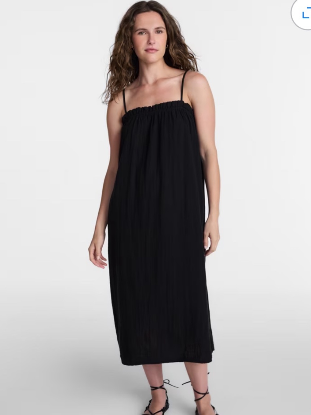 Time and Tru Women's Cotton Double Cloth Sleeveless Maxi Dress